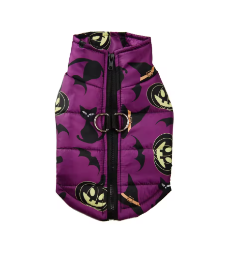 Warm Whiskers Halloween pet vest in Cats pattern