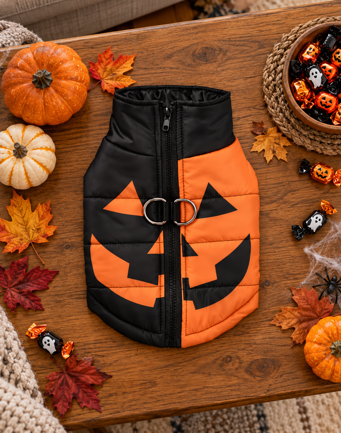 WW_GALLERY | Jack-o'-Lantern Halloween pet vest styled photo