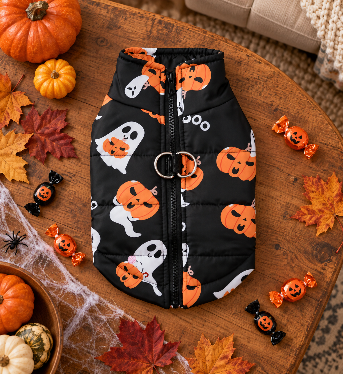 Ghosts Halloween pet vest styled photo