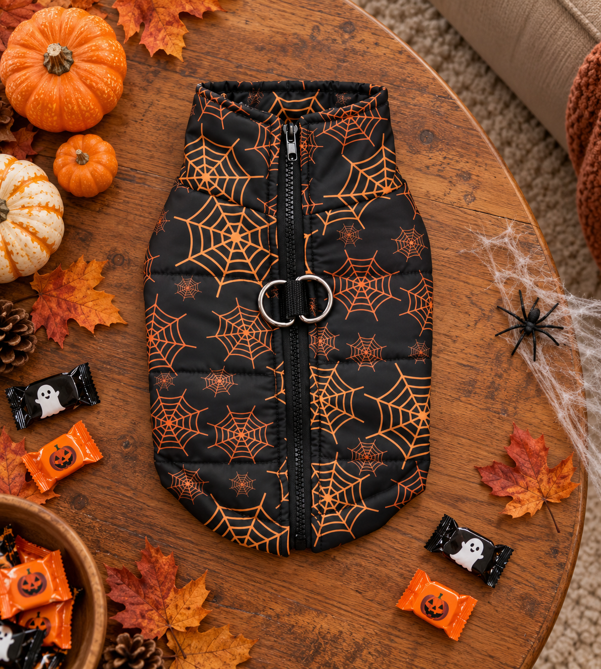 WW_GALLERY | Spiderwebs Halloween pet vest styled photo
